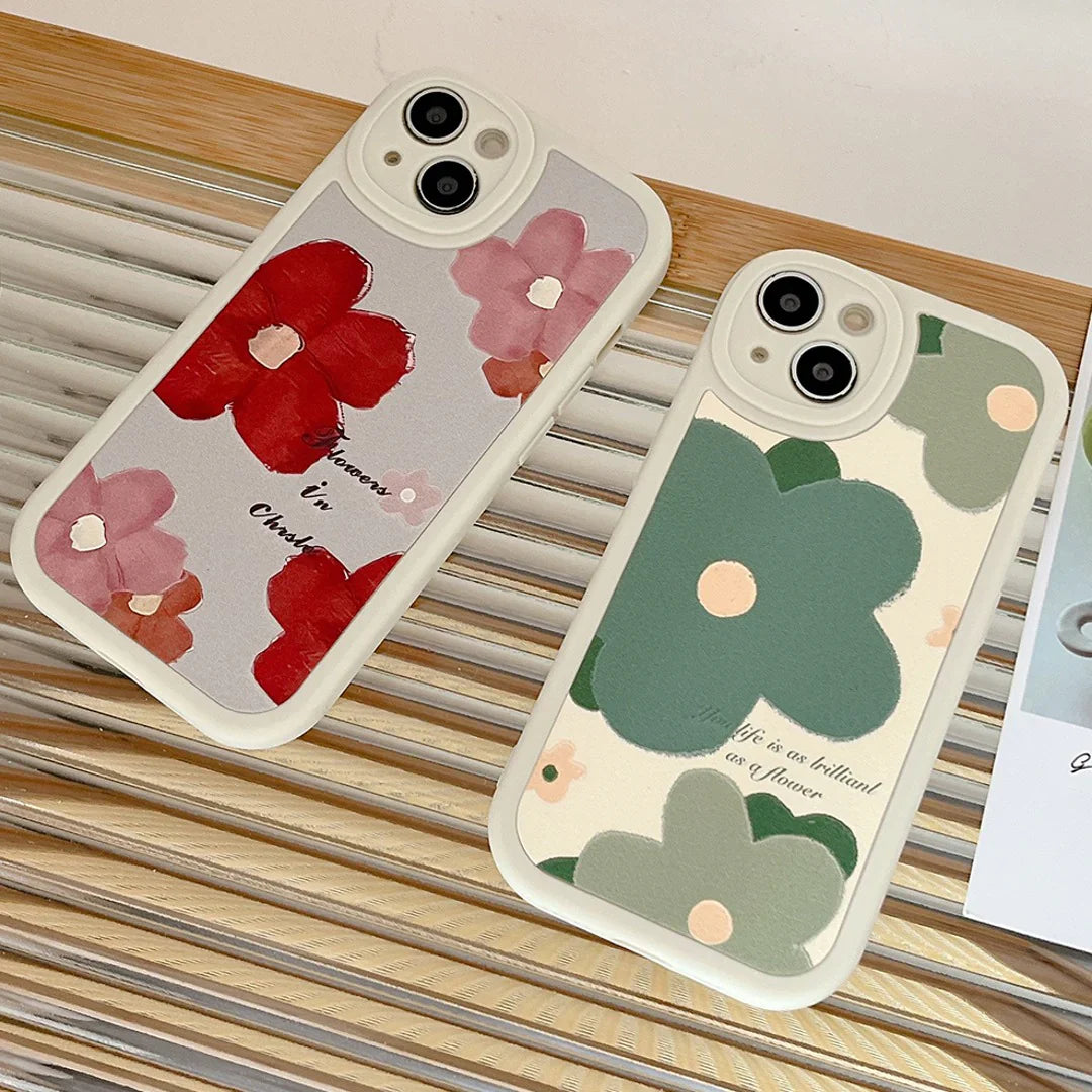 Korean Elegant Floral Phone Case - iPhone