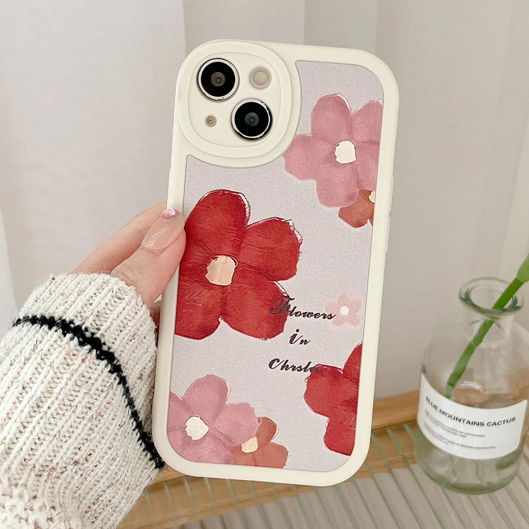 Korean Elegant Floral Phone Case - iPhone