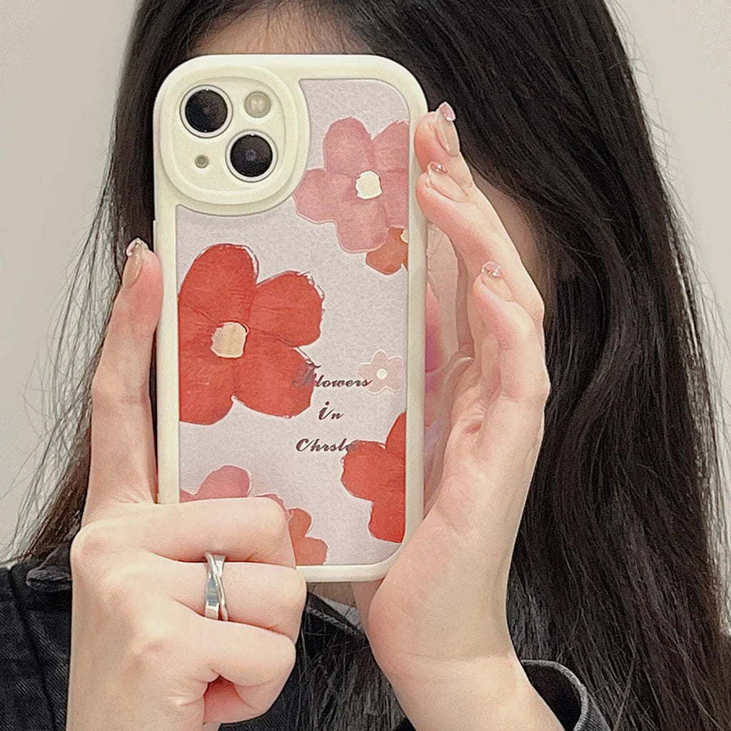 Korean Elegant Floral Phone Case - iPhone