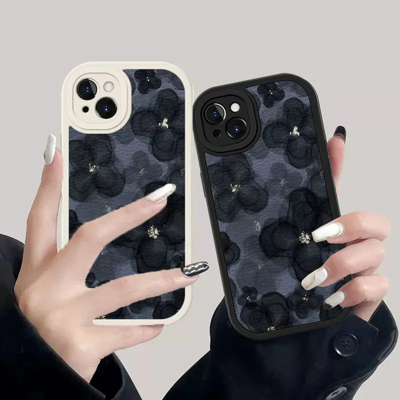 Retro Ink Painting Dark Flowers Case - iPhone