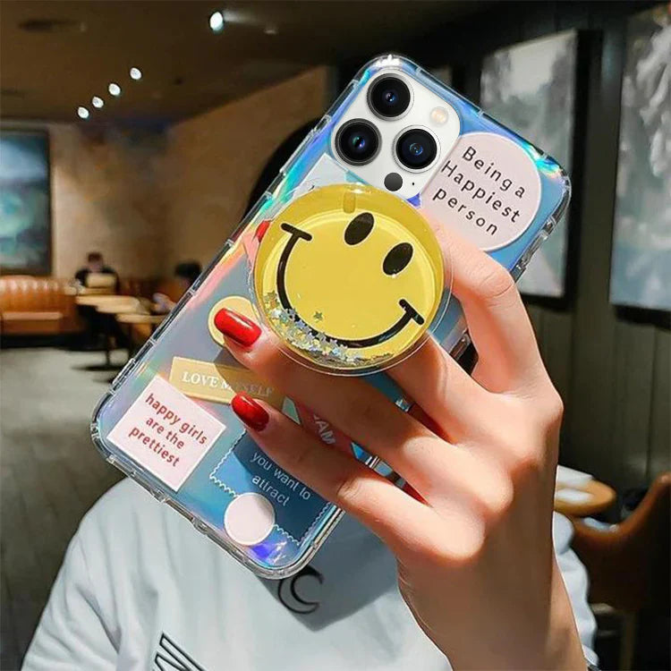 Label Phone Case with Smile Phone Gripper