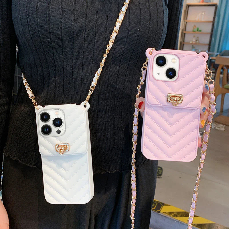 Silicone Wallet Crossbody Chain Case