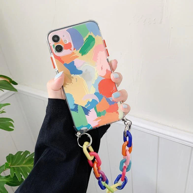 Aesthetic Artsy Painted Soft TPU Case with Bracelet