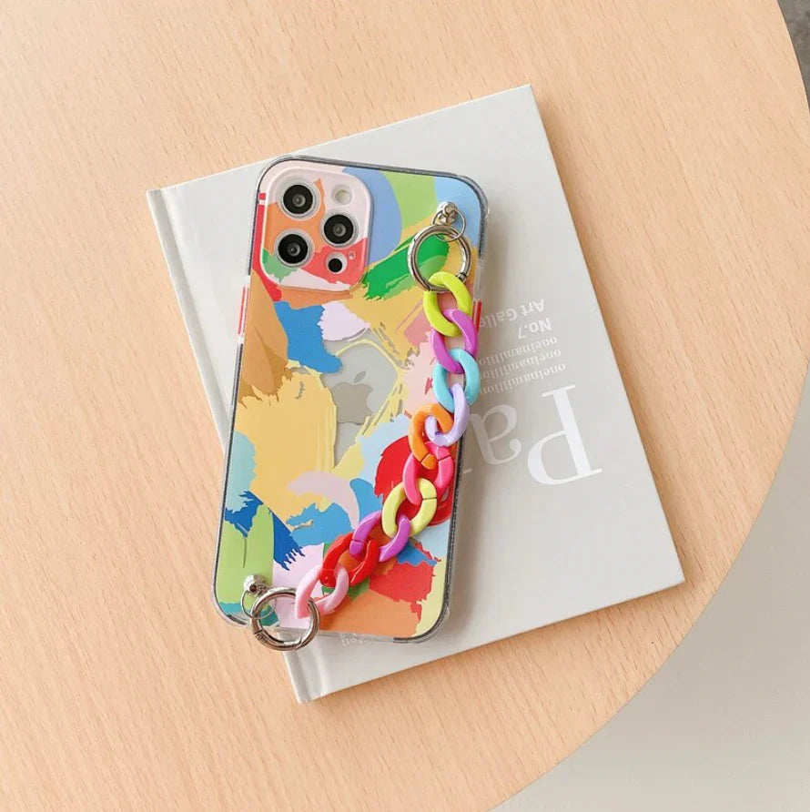 Aesthetic Artsy Painted Soft TPU Case with Bracelet