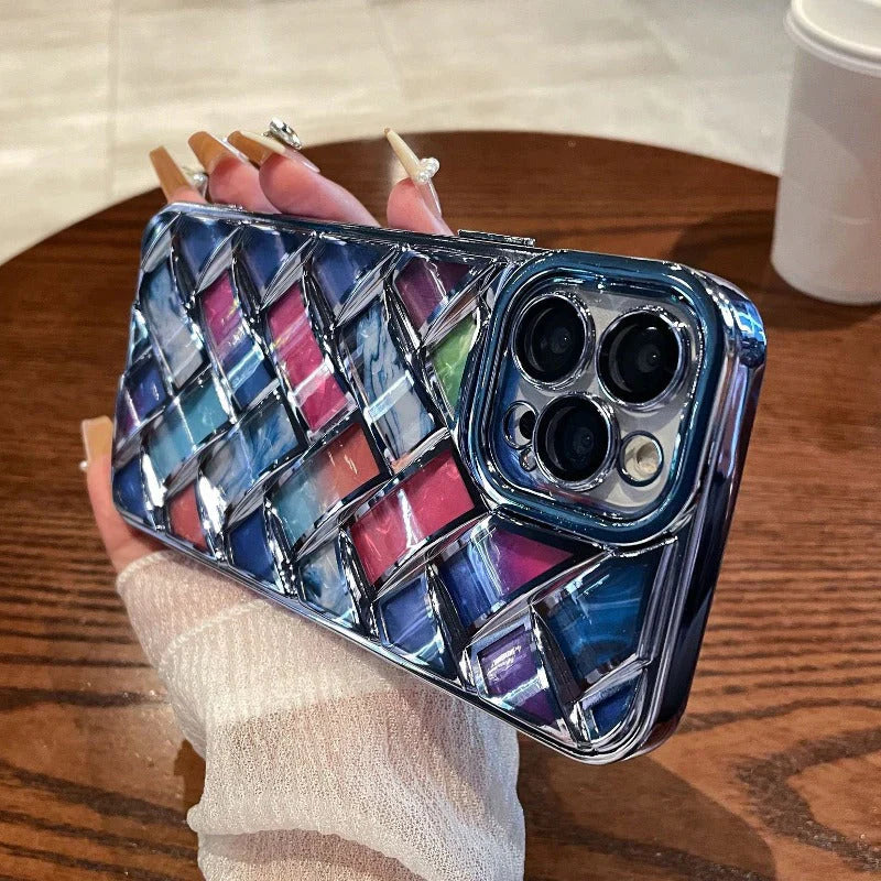 Colorful Plated Weave Pattern Case