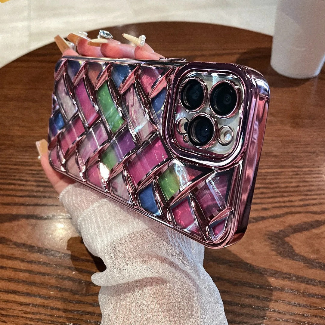 Colorful Plated Weave Pattern Case
