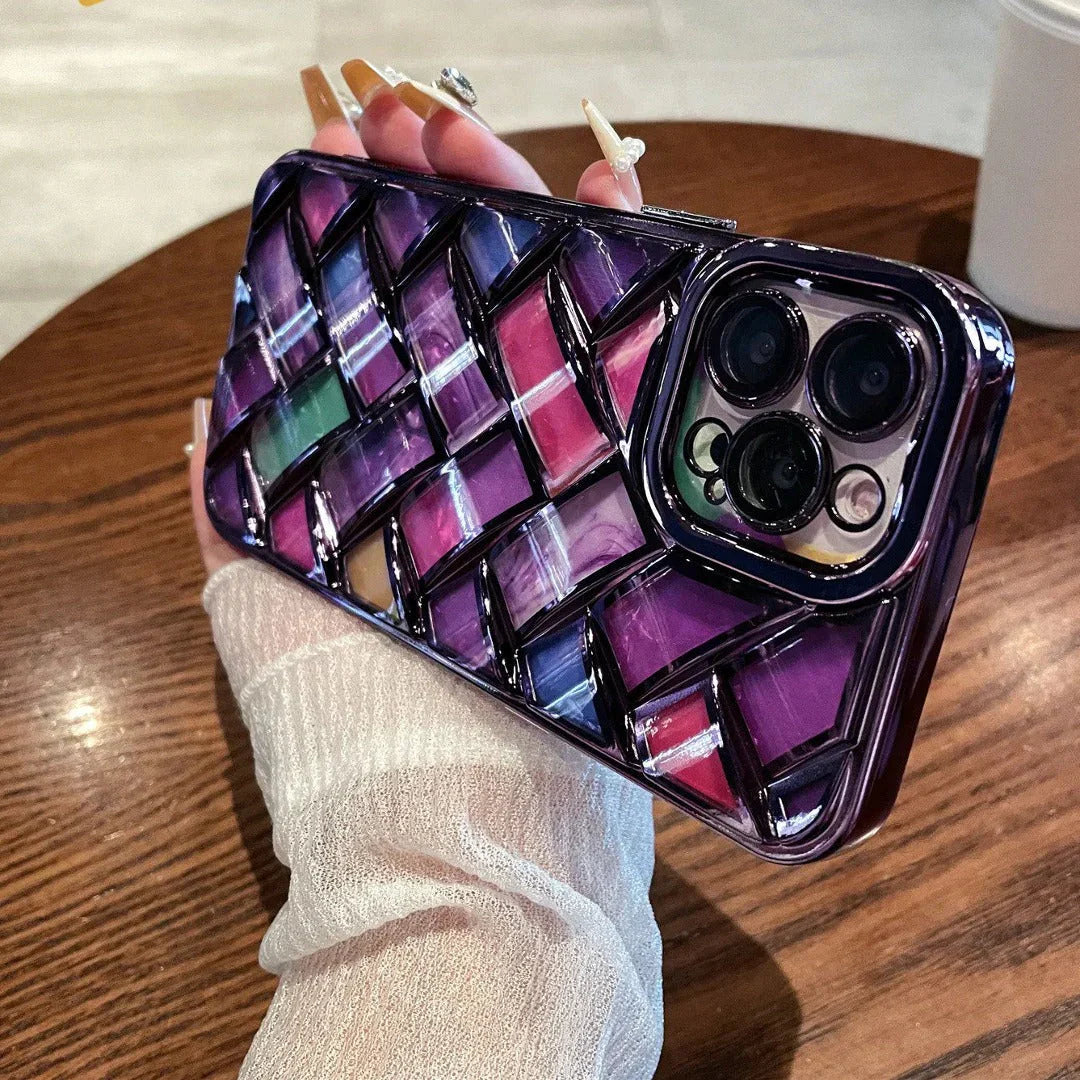 Colorful Plated Weave Pattern Case