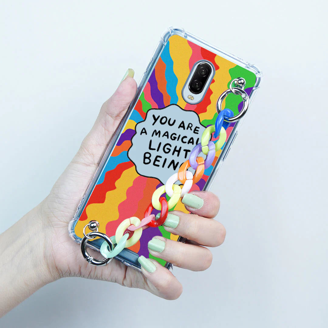 Self Inspiring Colorful Case with Chain Bracelet- OnePlus