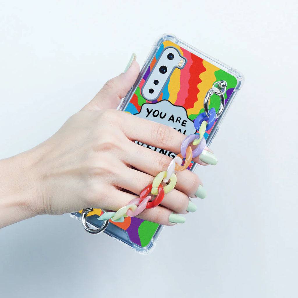 Self Inspiring Colorful Case with Chain Bracelet- OnePlus