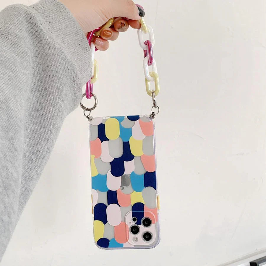 Colorful Graffiti Case with Chain Bracelet