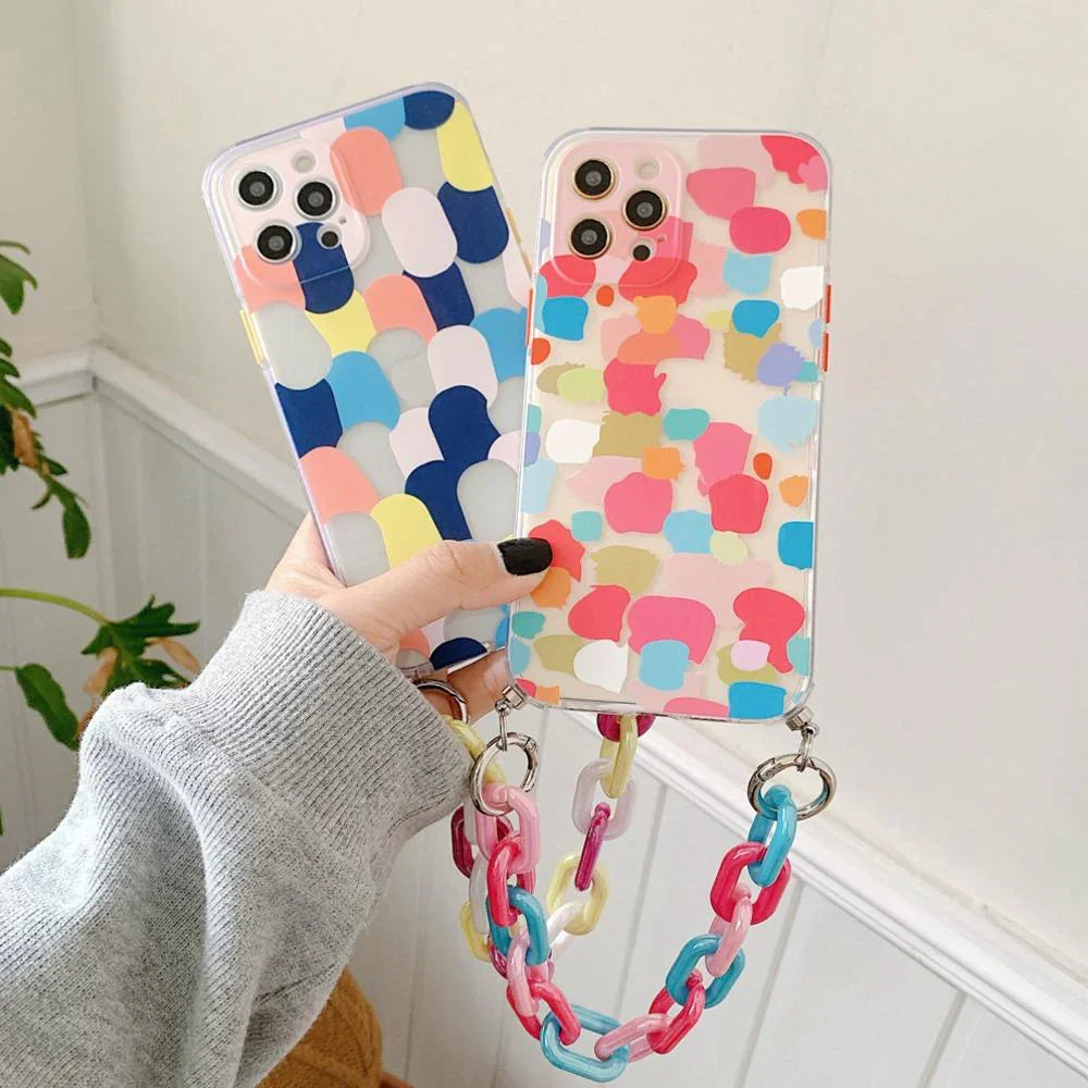Colorful Graffiti Case with Chain Bracelet