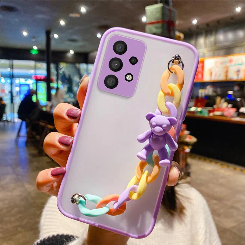 Cute 3D Bear Bracelet Shockproof Case - Samsung
