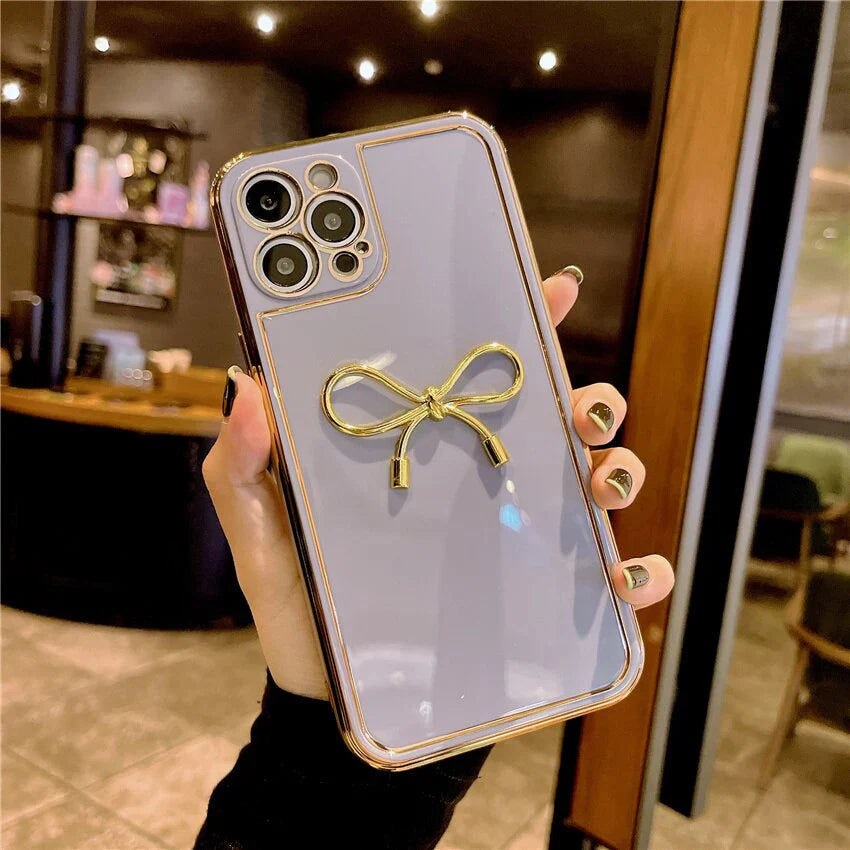 Luxury Plating 3D Bow Silicone Soft Case