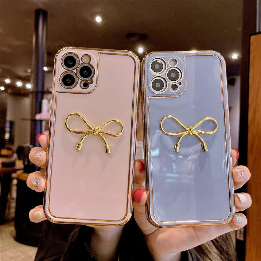 Luxury Plating 3D Bow Silicone Soft Case