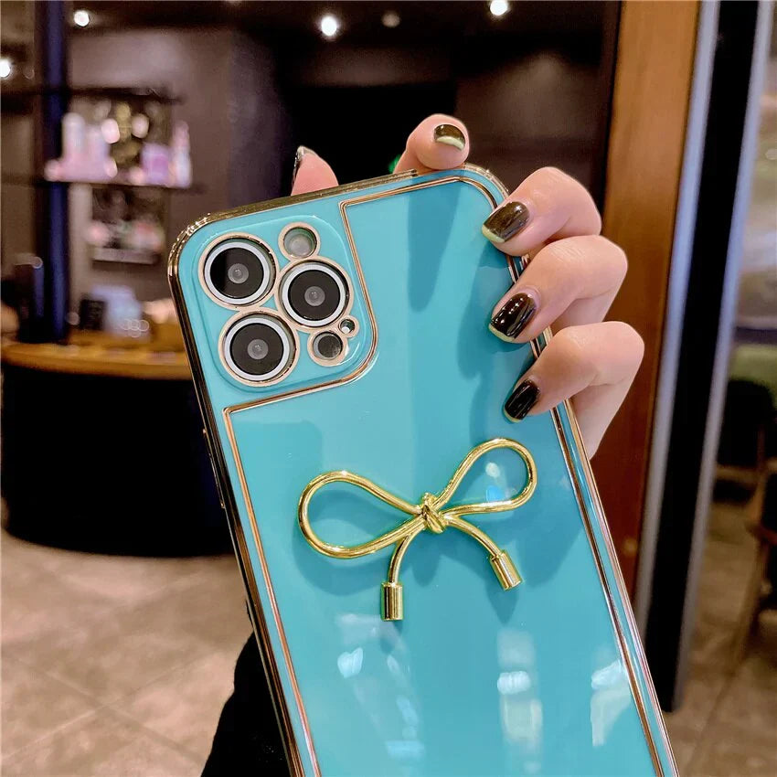 Luxury Plating 3D Bow Silicone Soft Case