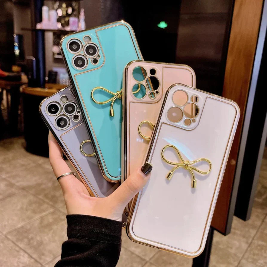 Luxury Plating 3D Bow Silicone Soft Case
