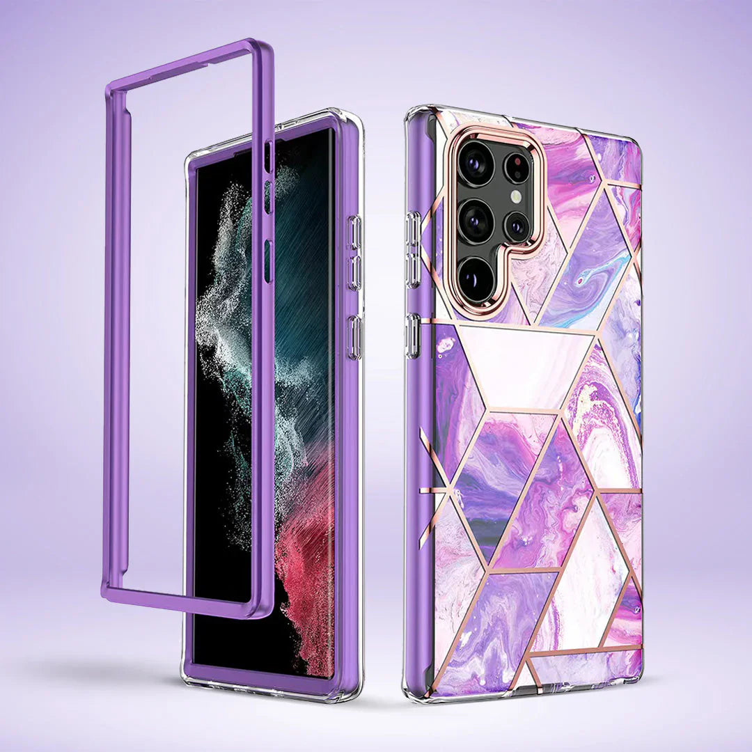 Glitter Marble Pattern Protective Case - Samsung