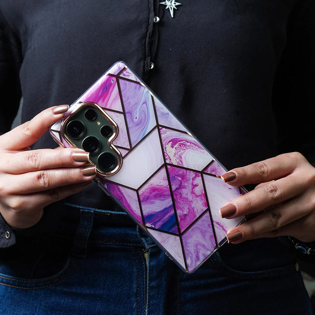 Glitter Marble Pattern Protective Case - Samsung