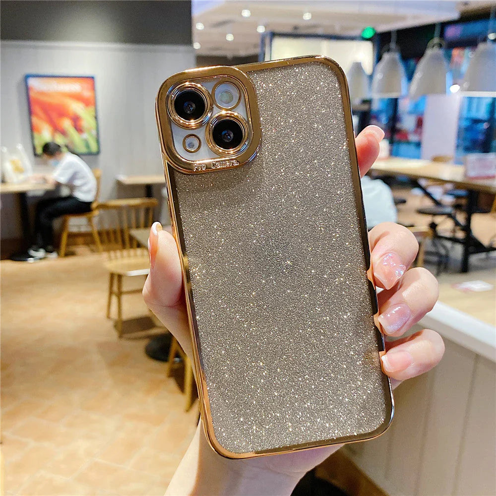 Luxury Square Plating Glitter Case