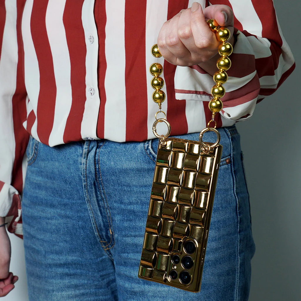 Lanyard Metal Beads Bracelet Case - Samsung