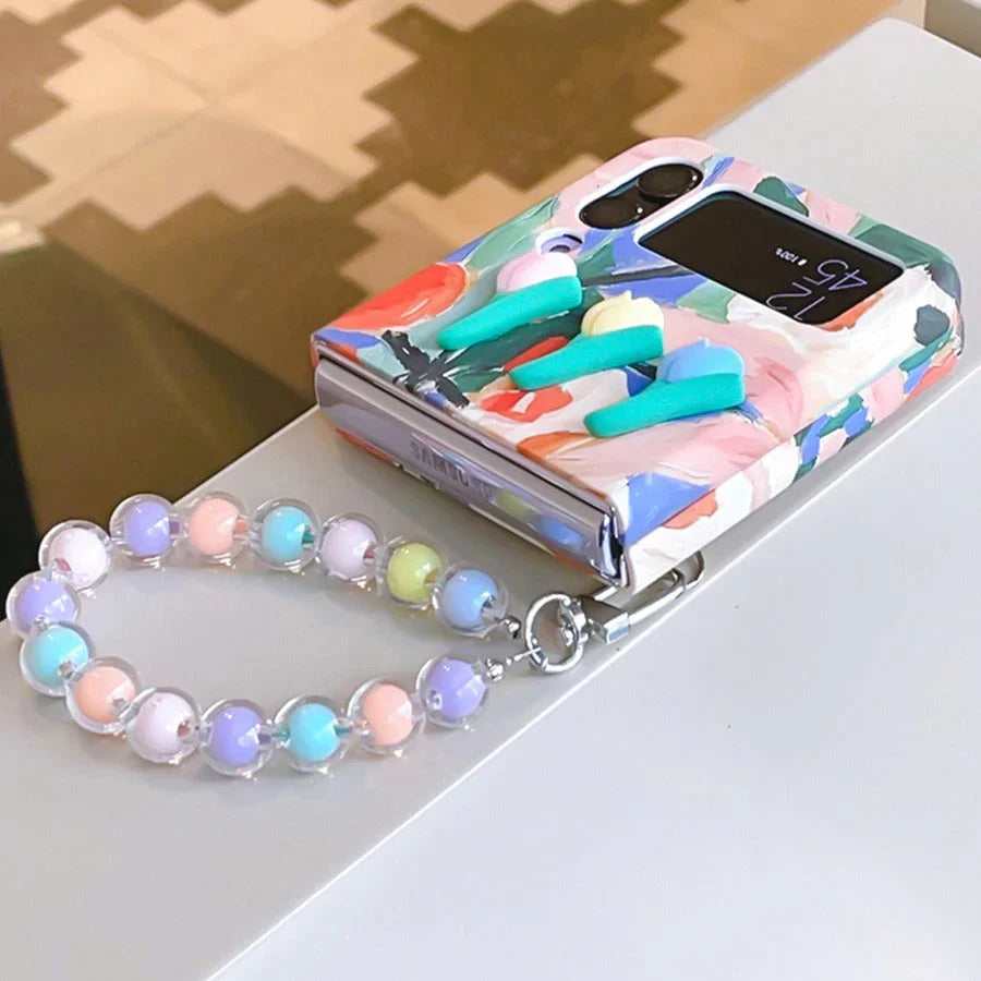 Tulip Embossed Flower Pattern Case - Samsung