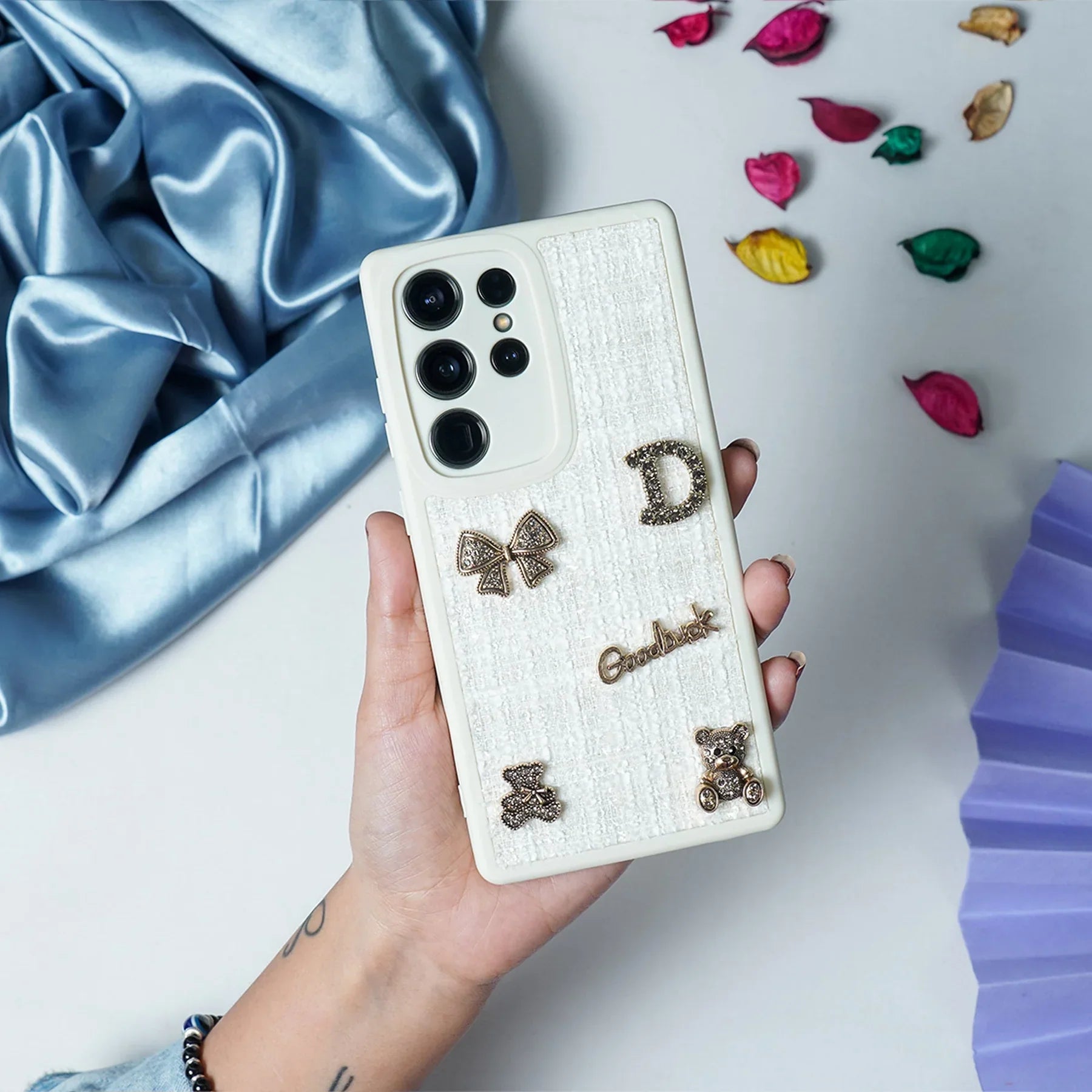 Bear Bling Cloth Texture Case - Samsung