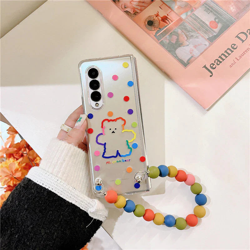 Wave Point Bear Multicolor Bracelet Case - Samsung