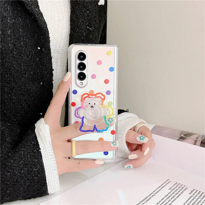 Wave Point Bear Multicolor Bracelet Case - Samsung