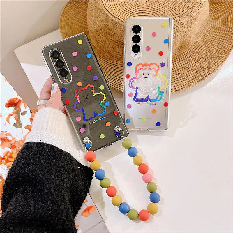 Wave Point Bear Multicolor Bracelet Case - Samsung