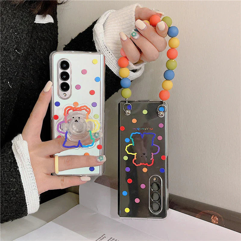 Wave Point Bear Multicolor Bracelet Case - Samsung
