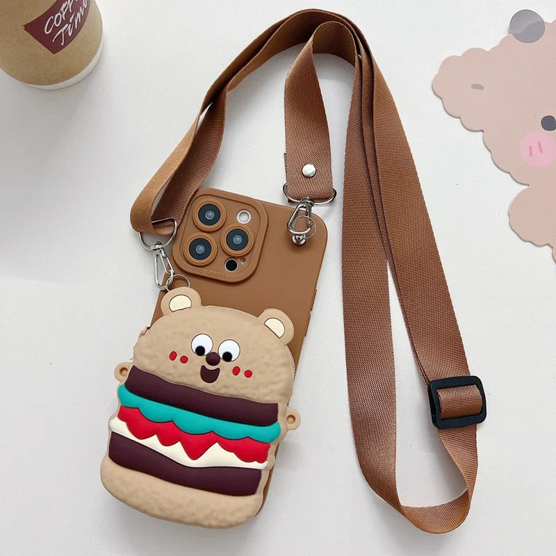 Lovely Cartoon Wallet Phone Case