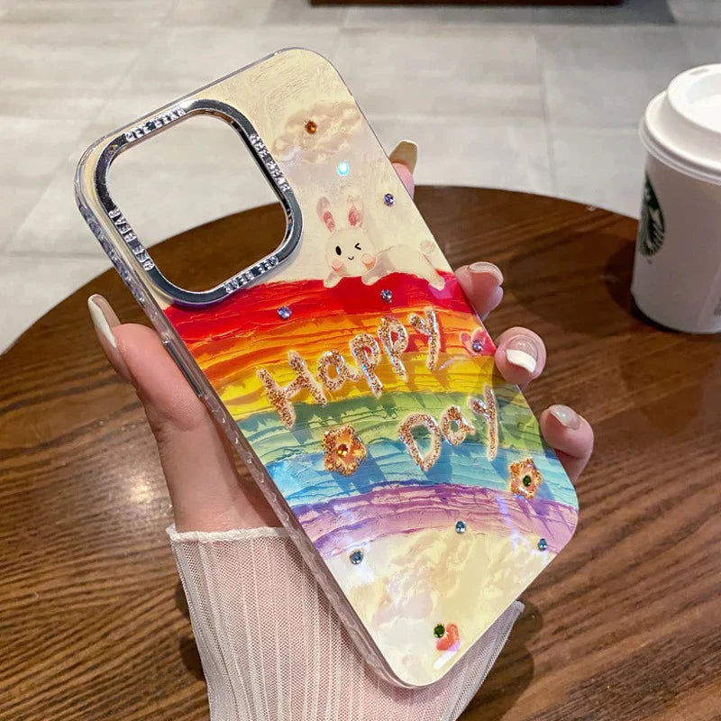 Rainbow Rabbit Oil Painting Case