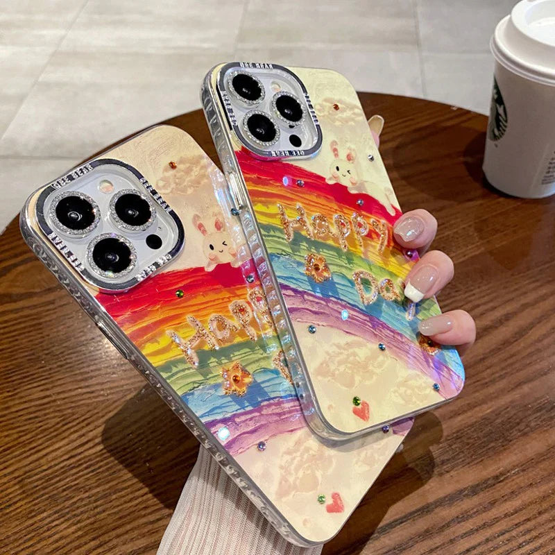 Rainbow Rabbit Oil Painting Case
