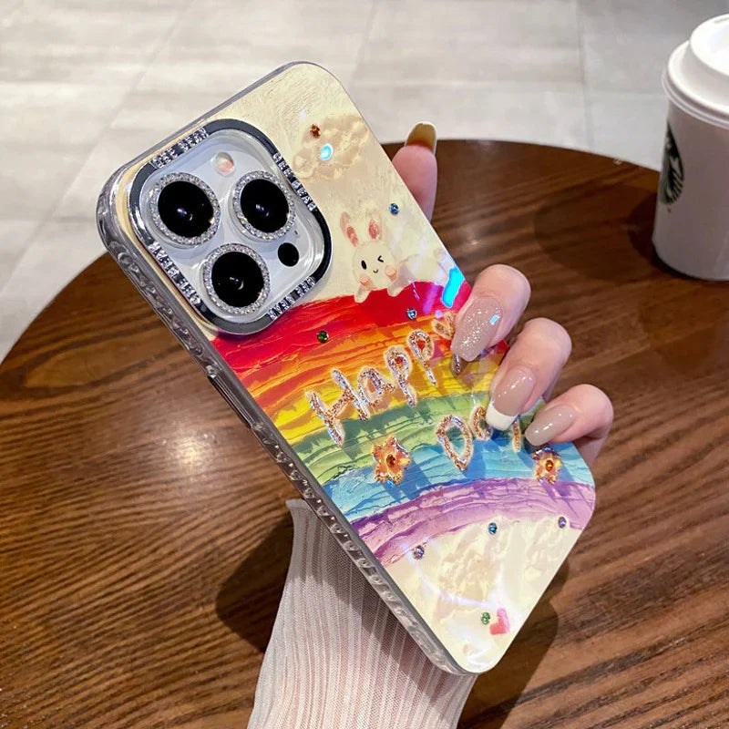 Rainbow Rabbit Oil Painting Case