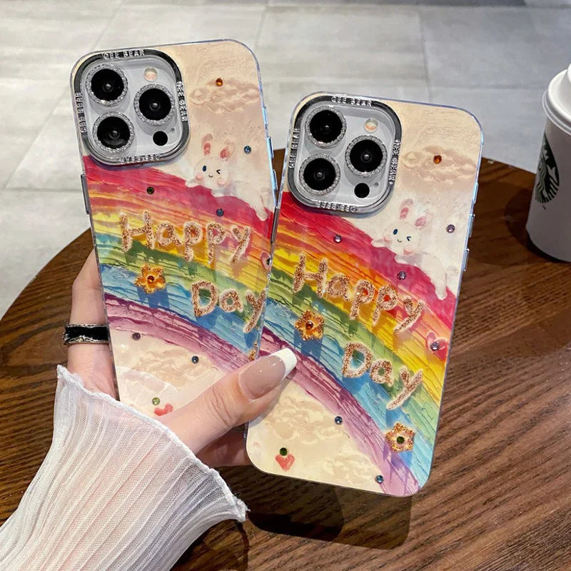 Rainbow Rabbit Oil Painting Case