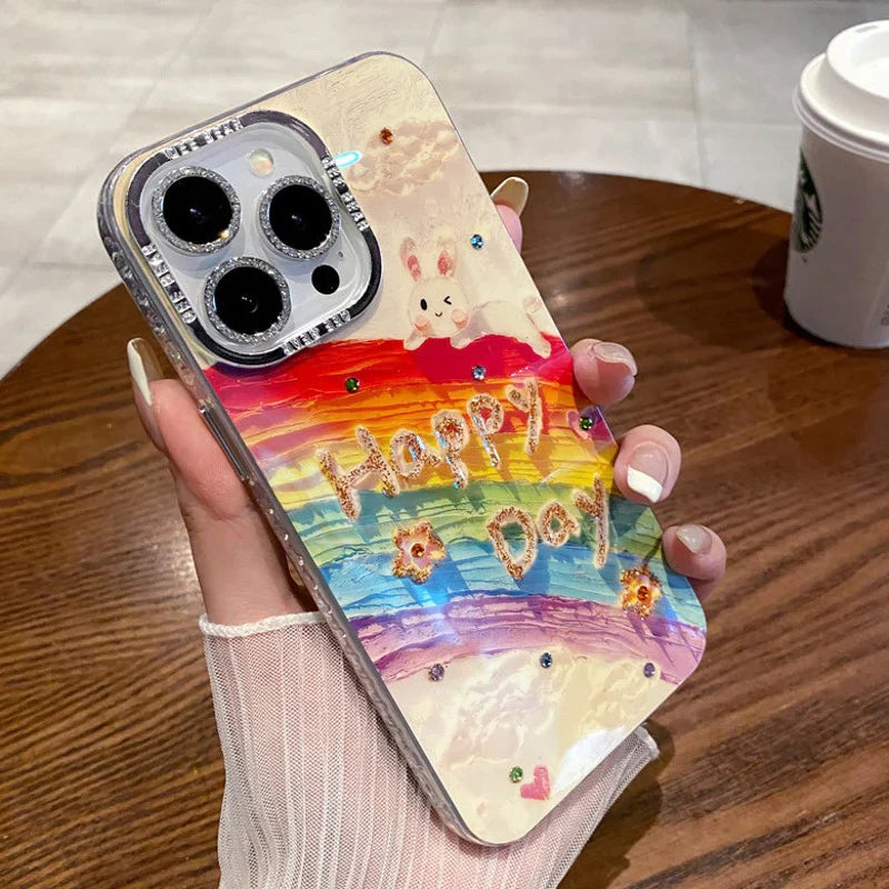 Rainbow Rabbit Oil Painting Case