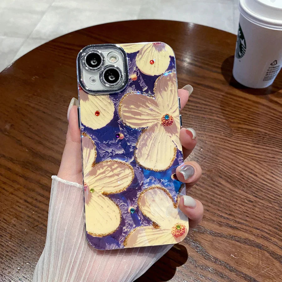 Oil Painting Rhinestone Bloom Case
