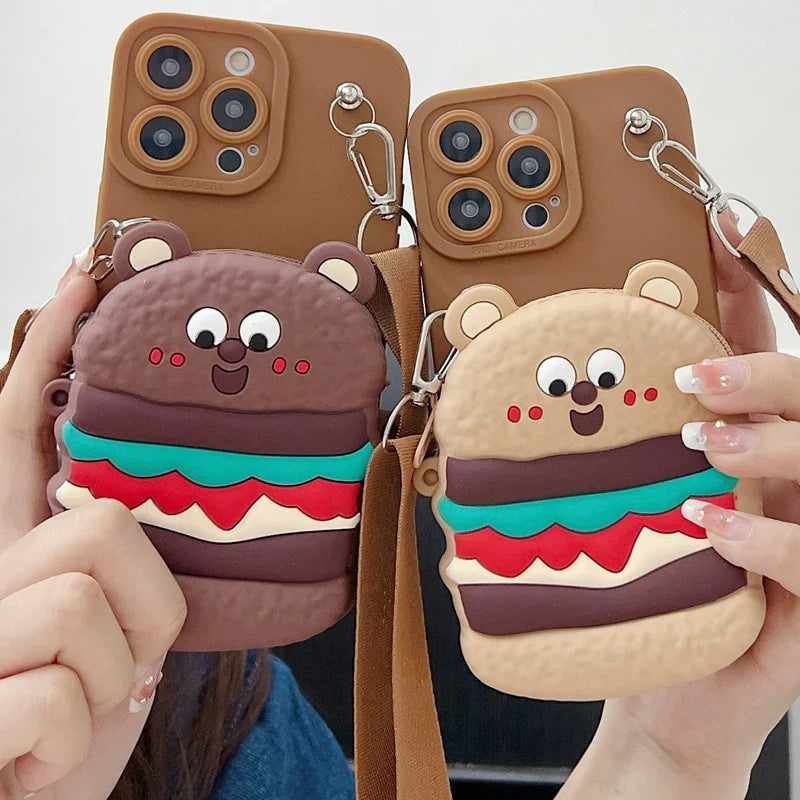 Lovely Cartoon Wallet Phone Case