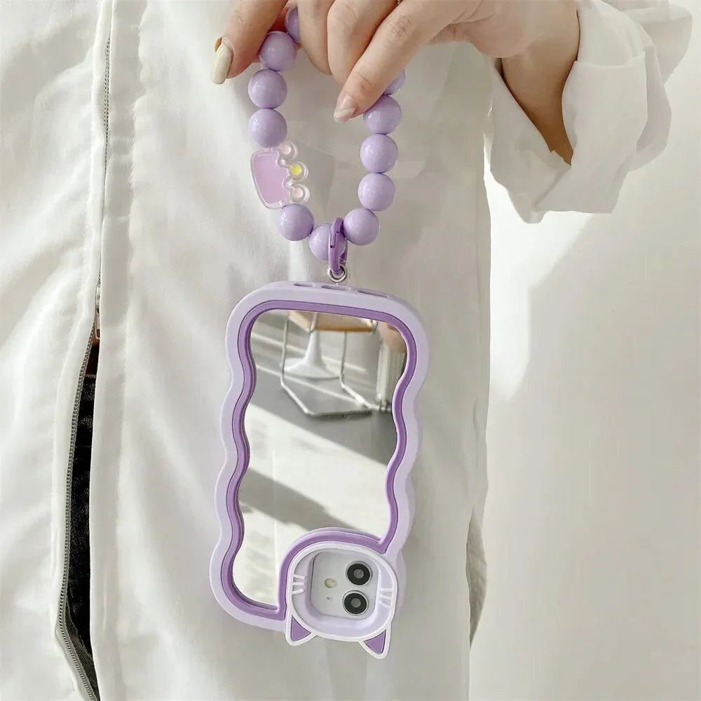 Cute Cat Mirror Bracelet Phone Case