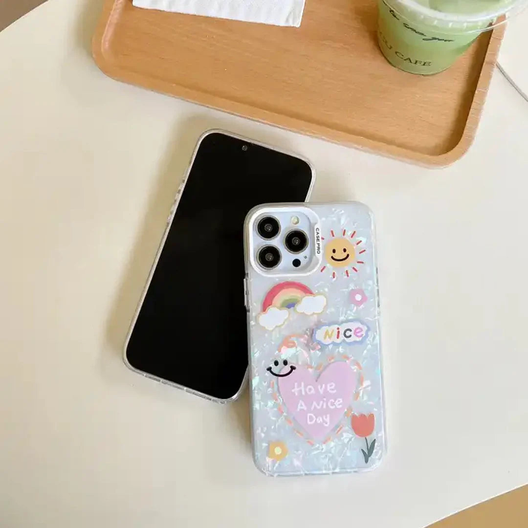Radiate Love Rainbow Cartoon Smile Case