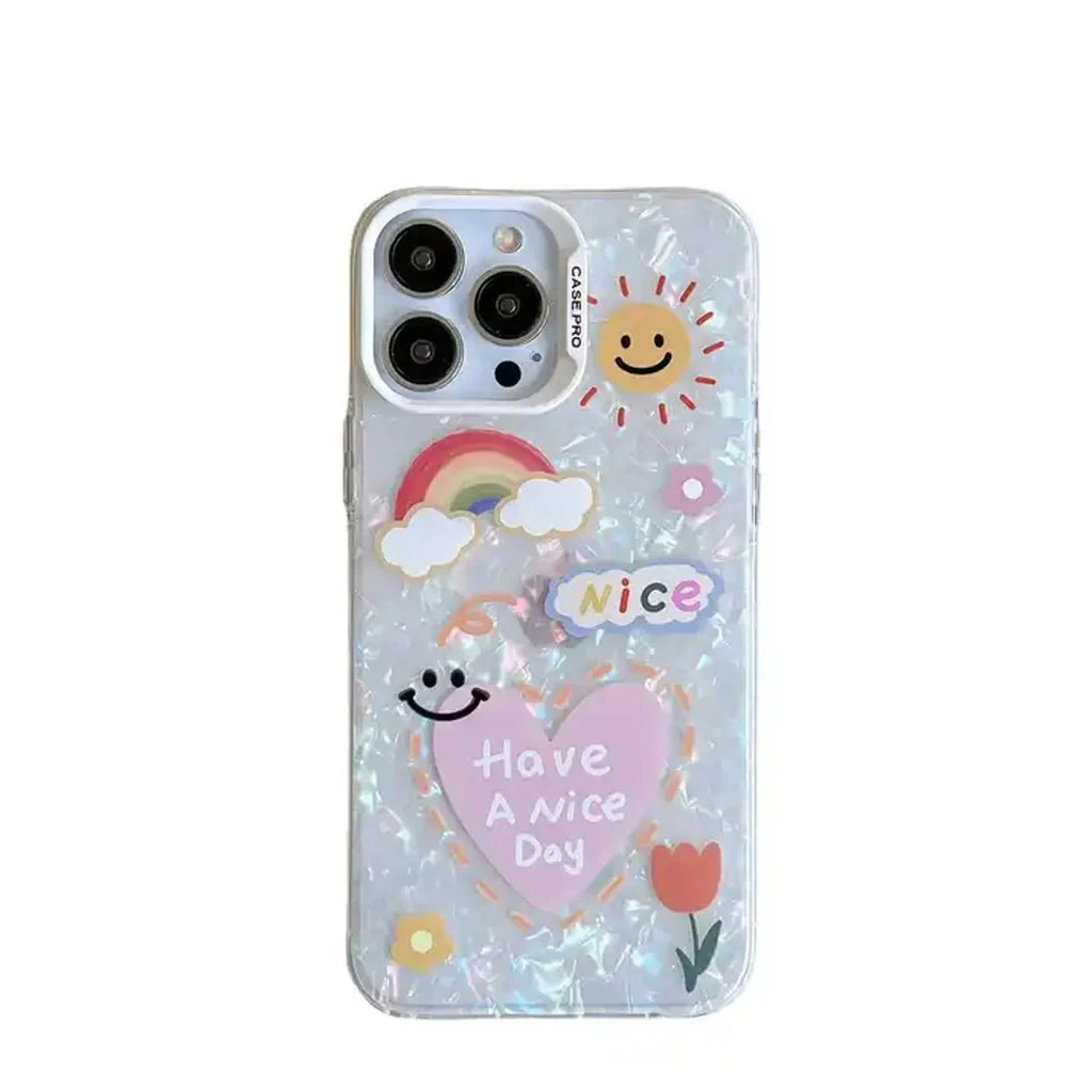 Radiate Love Rainbow Cartoon Smile Case