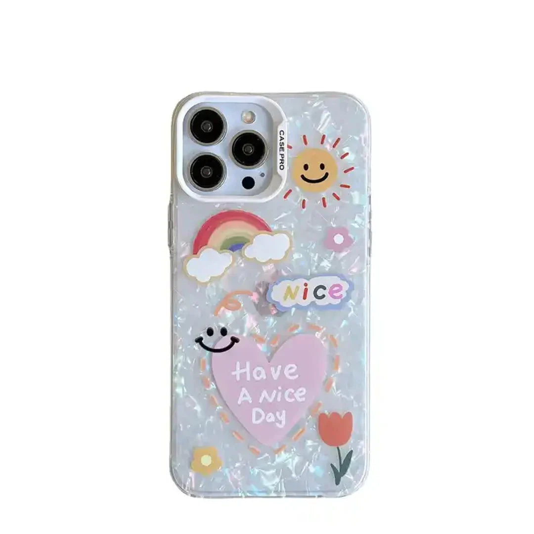 Radiate Love Rainbow Cartoon Smile Case