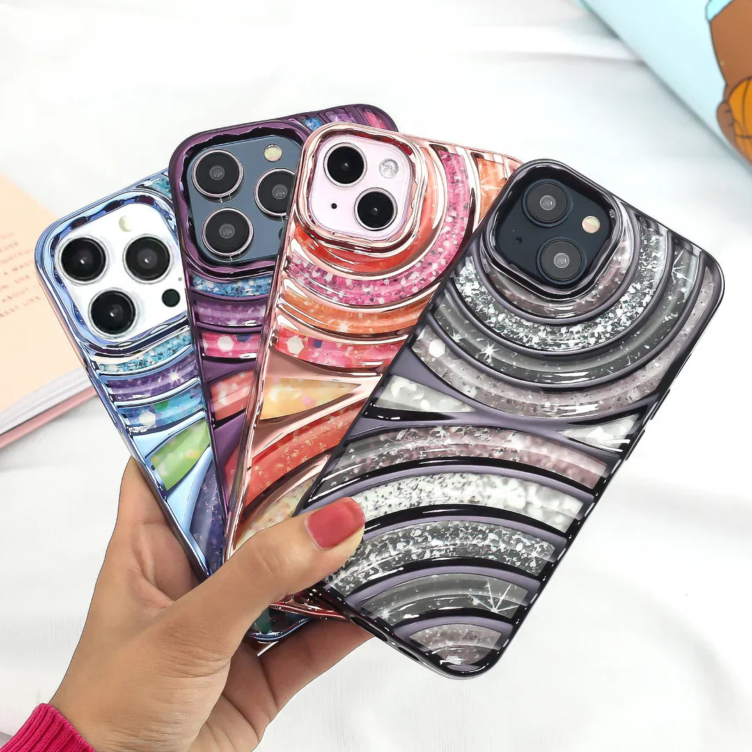 Glow Wave Electroplated Ripple Phone Case