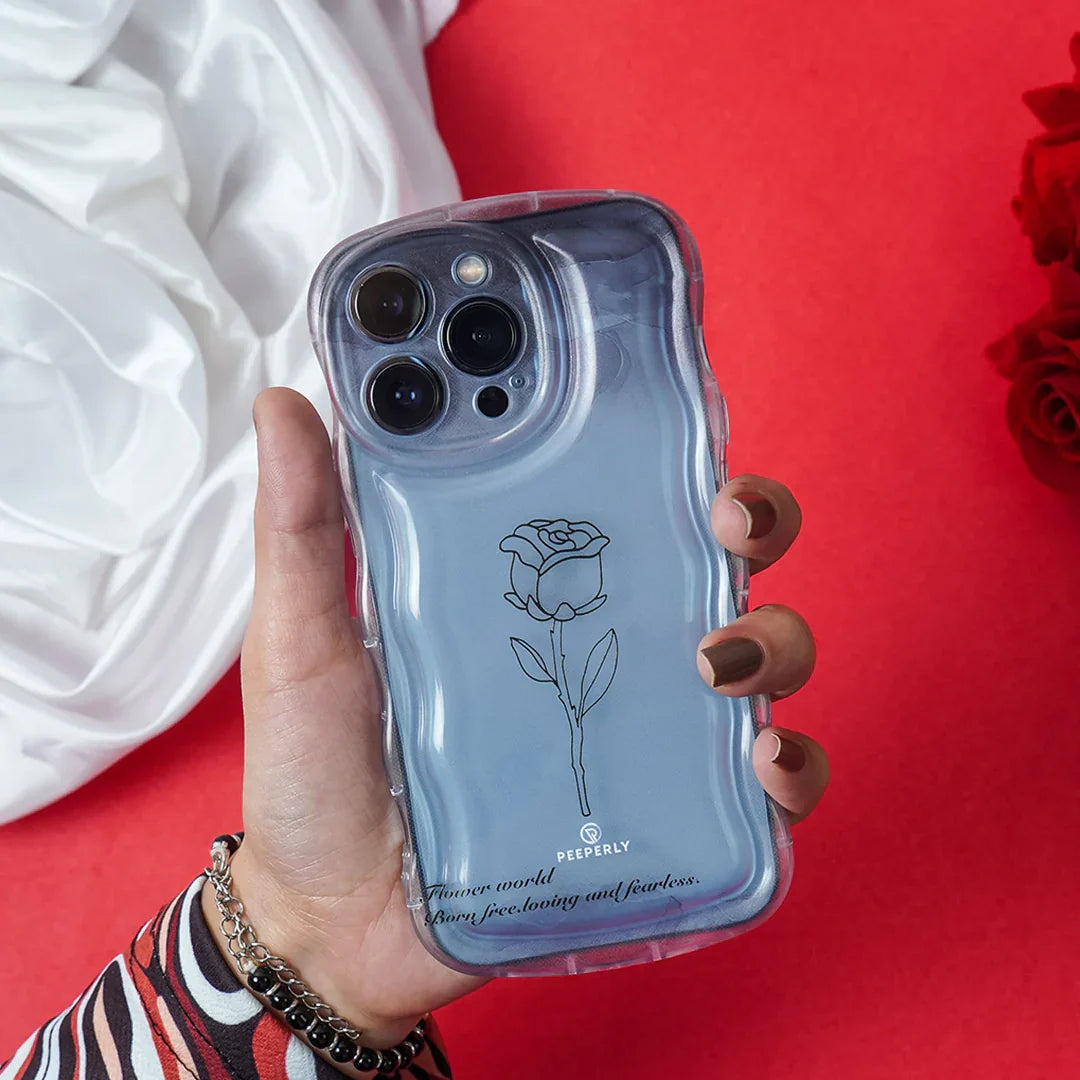 Rose Flower Wave Transparent Case
