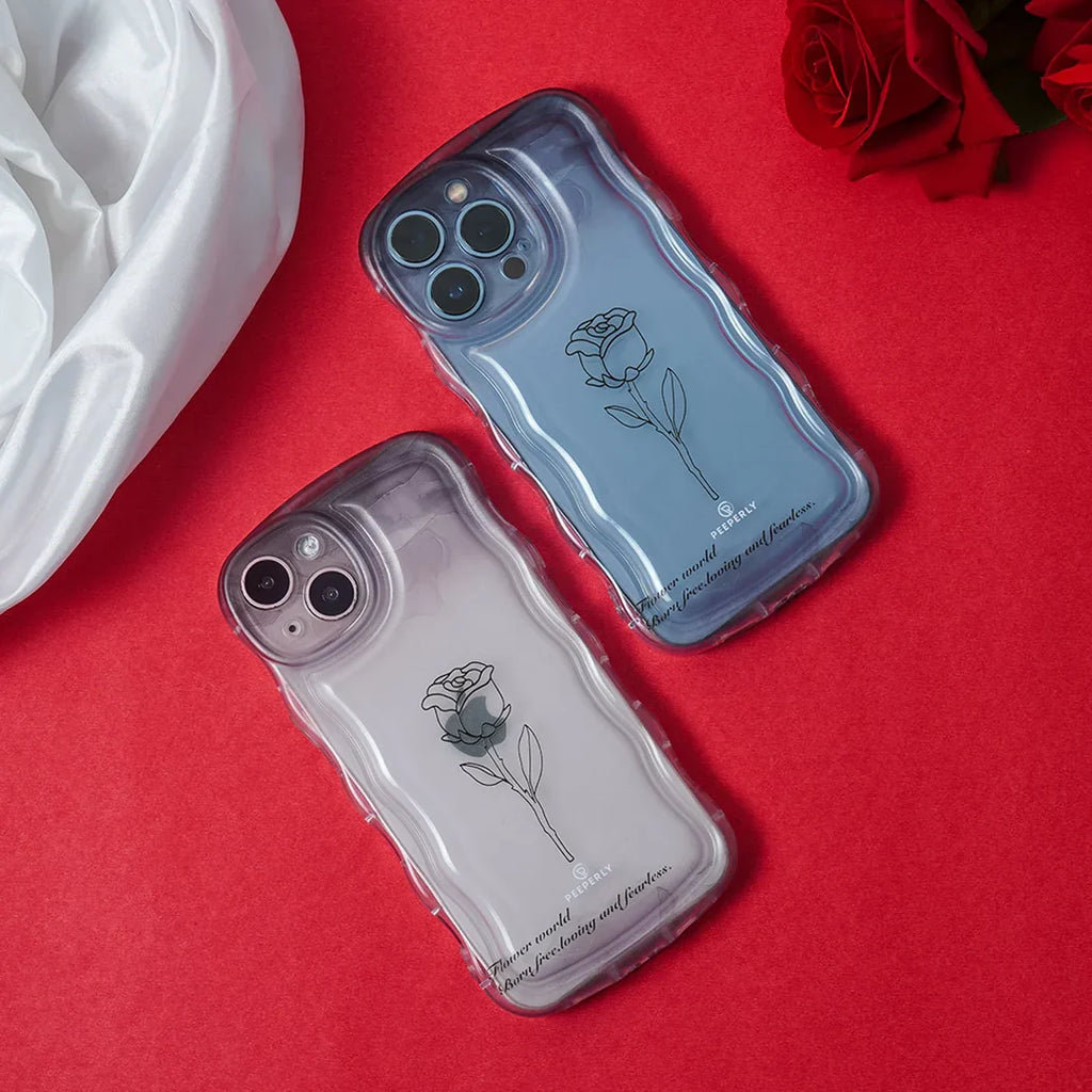 Rose Flower Wave Transparent Case