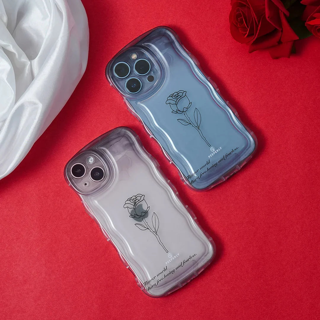 Rose Flower Wave Transparent Case