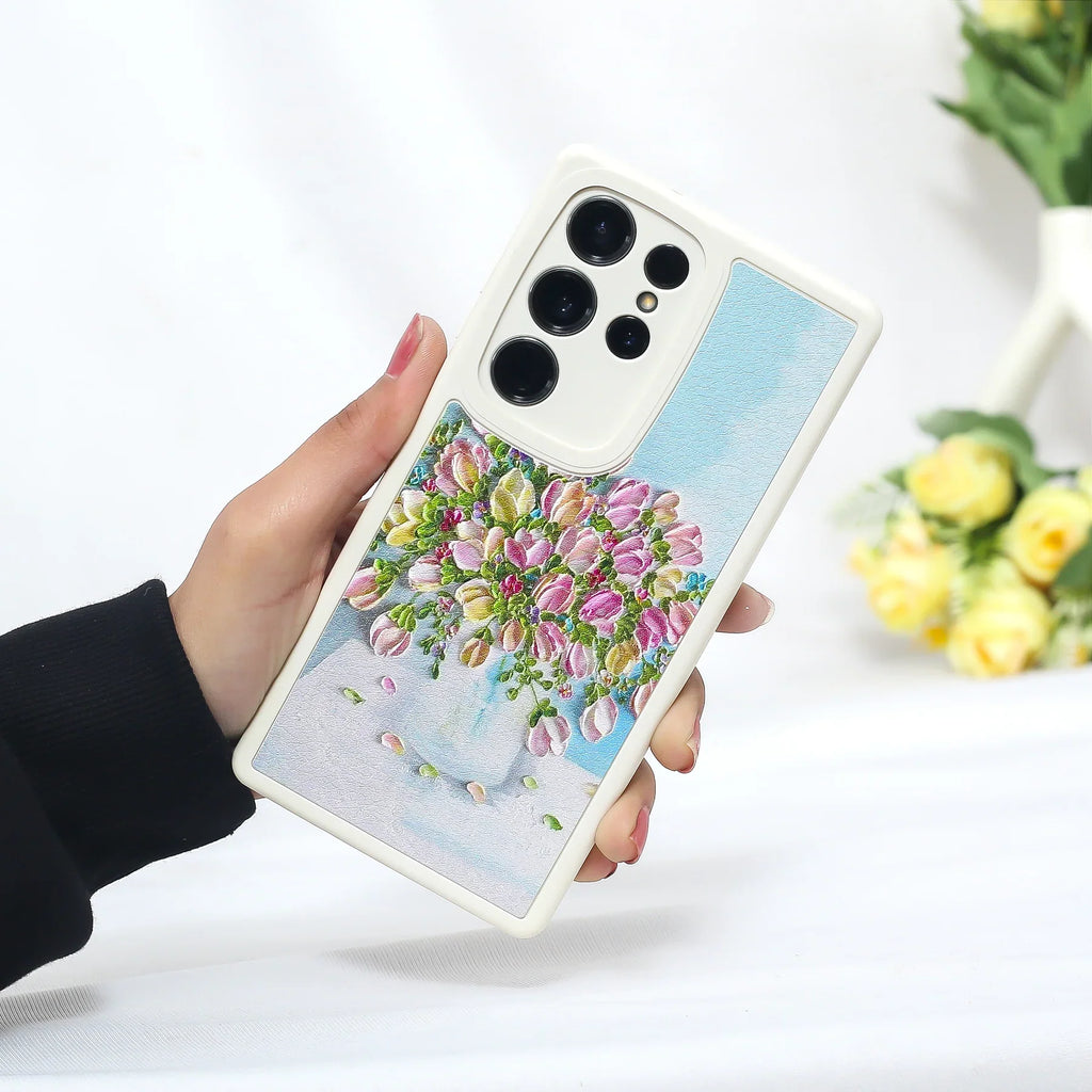 Blossom Fantasy Oil Canvas Case - Samsung