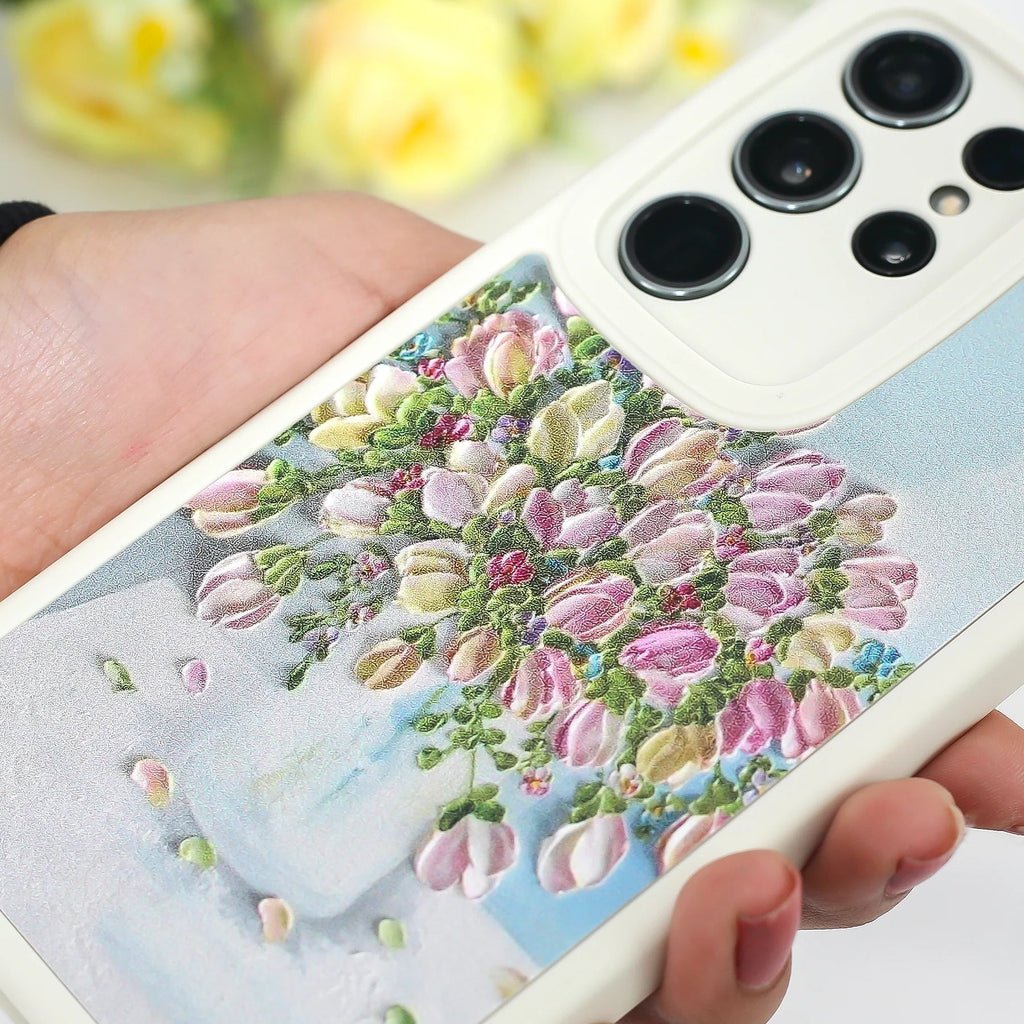 Blossom Fantasy Oil Canvas Case - Samsung