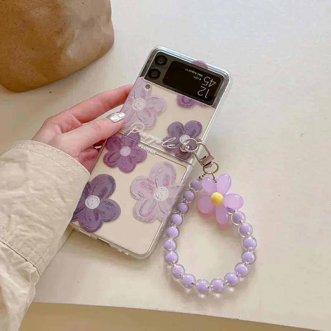 Pearly Petal Bracelet Charm Phone Case - Samsung