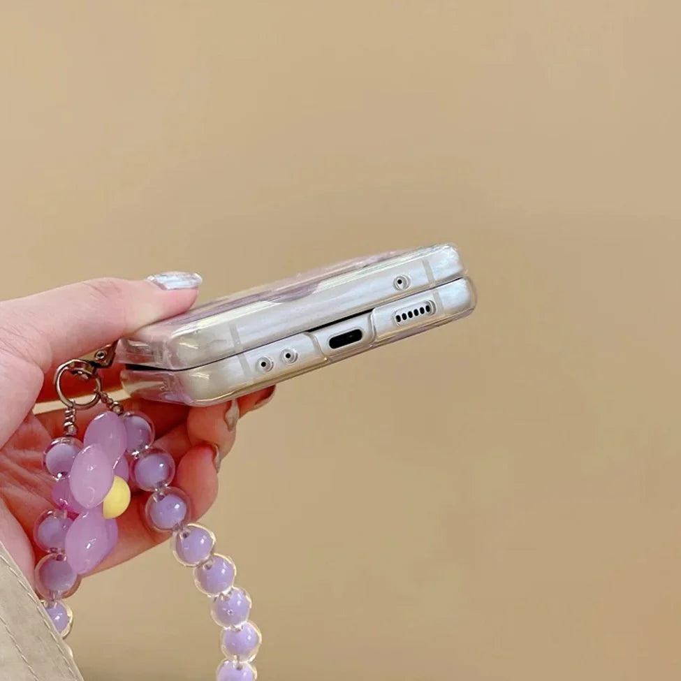 Pearly Petal Bracelet Charm Phone Case - Samsung